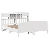 Bookcase Bed without Mattress White 200x200cm Solid Wood Pine