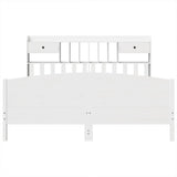 Bookcase Bed without Mattress White 200x200cm Solid Wood Pine