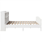 Bookcase Bed without Mattress White 200x200cm Solid Wood Pine