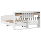Bookcase Bed without Mattress White 200x200cm Solid Wood Pine