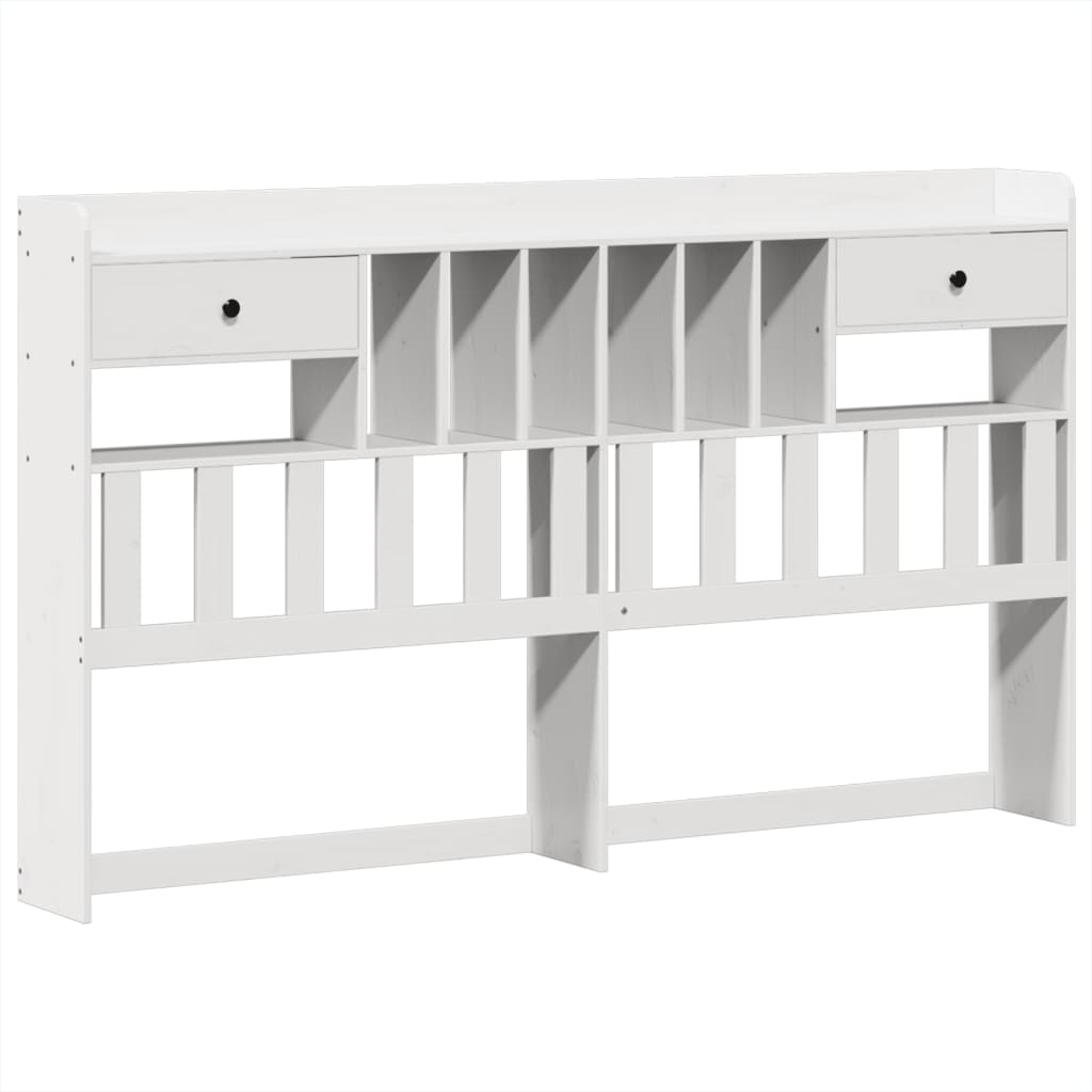 Bookcase Bed without Mattress White 200x200cm Solid Wood Pine
