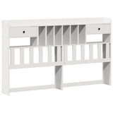 Bookcase Bed without Mattress White 200x200cm Solid Wood Pine