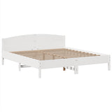 Bookcase Bed without Mattress White 200x200cm Solid Wood Pine