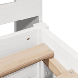 Bookcase Bed without Mattress White 200x200cm Solid Wood Pine