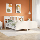 Bookcase Bed without Mattress White 200x200cm Solid Wood Pine