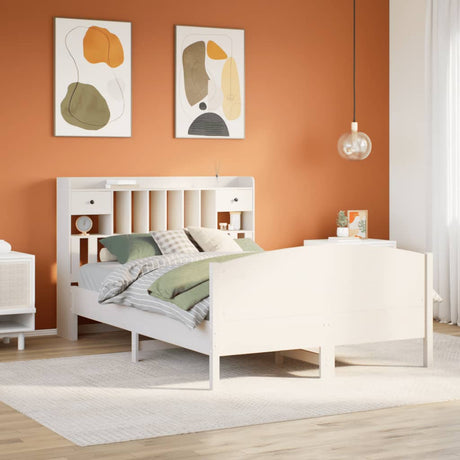 Bookcase Bed Without Mattress 120X200Cm Solid Wood Pine
