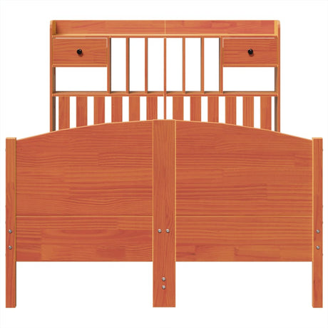 Bookcase Bed Without Mattress 120X200Cm Solid Wood Pine