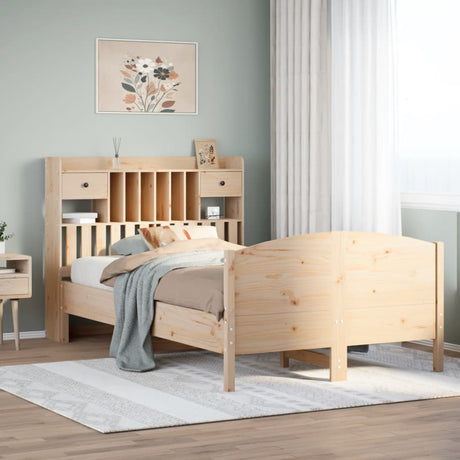 Bookcase Bed Without Mattress 120X200Cm Solid Wood Pine