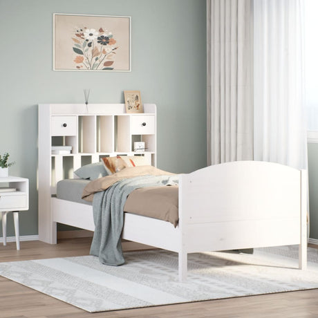 Bookcase Bed Without Mattress 120X200Cm Solid Wood Pine