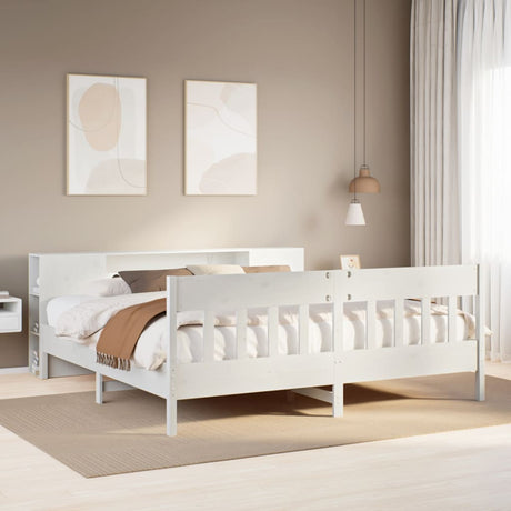 Bookcase Bed Without Mattress King Size Solid Wood Pine