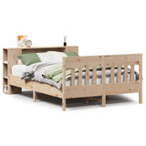 Bookcase Bed without Mattress 150x200 cm King Size Solid Wood Pine
