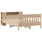 Bookcase Bed without Mattress 150x200 cm King Size Solid Wood Pine