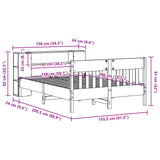 Bookcase Bed Without Mattress King Size Solid Wood Pine