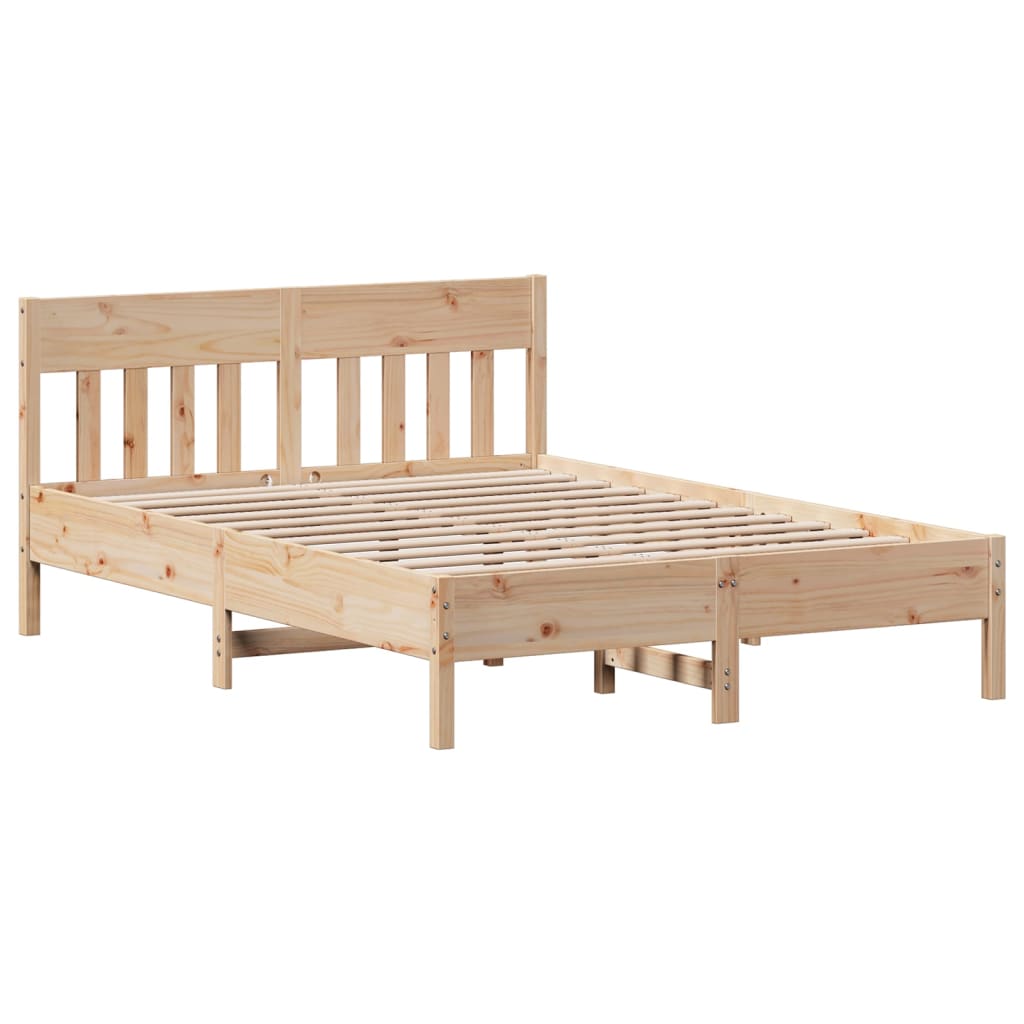 Bookcase Bed without Mattress 150x200 cm King Size Solid Wood Pine
