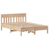 Bookcase Bed without Mattress 150x200 cm King Size Solid Wood Pine