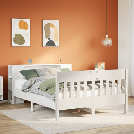 Bookcase Bed Without Mattress King Size Solid Wood Pine