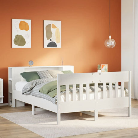 Bookcase Bed Without Mattress King Size Solid Wood Pine