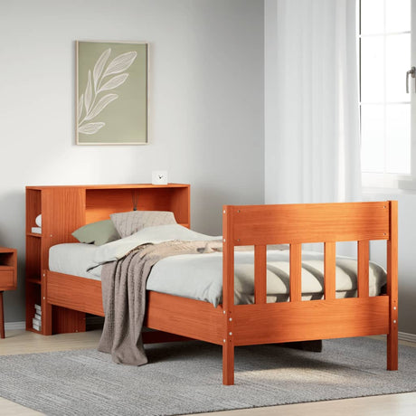 Bookcase Bed Without Mattress 100X200Cm Solid Wood Pine