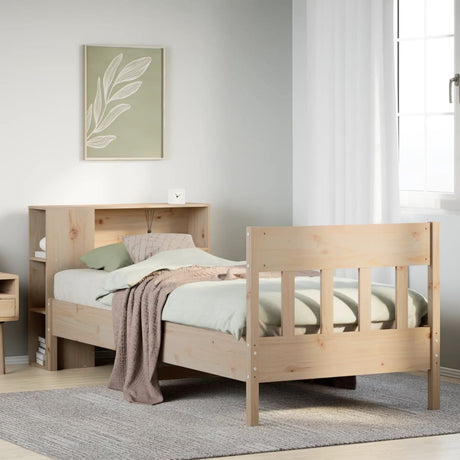 Bookcase Bed Without Mattress 100X200Cm Solid Wood Pine