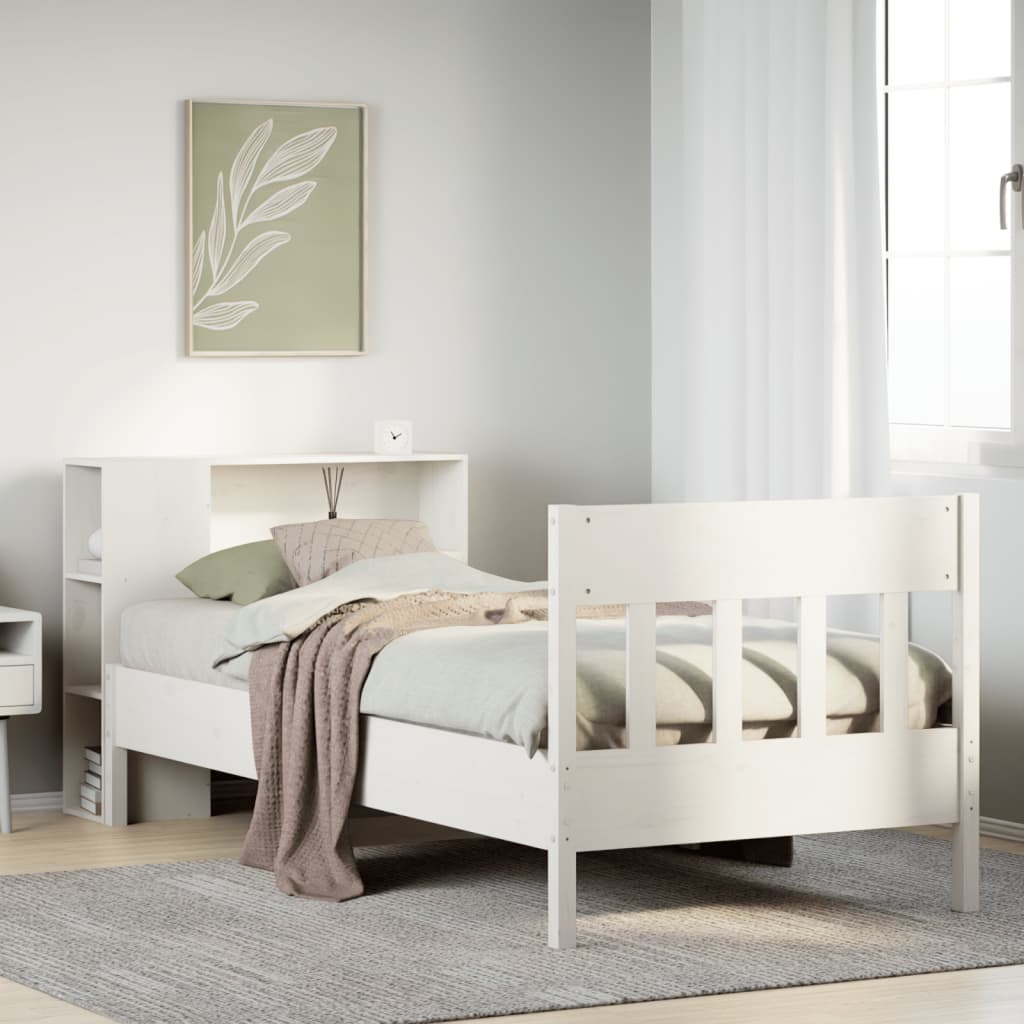 Bookcase Bed Without Mattress 100X200Cm Solid Wood Pine