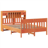 Bed Frame without Mattress Wax Brown 140x190 cm Solid Wood Pine