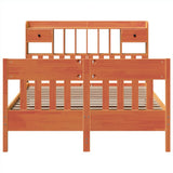 Bed Frame without Mattress Wax Brown 140x190 cm Solid Wood Pine
