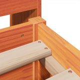 Bed Frame without Mattress Wax Brown 140x190 cm Solid Wood Pine