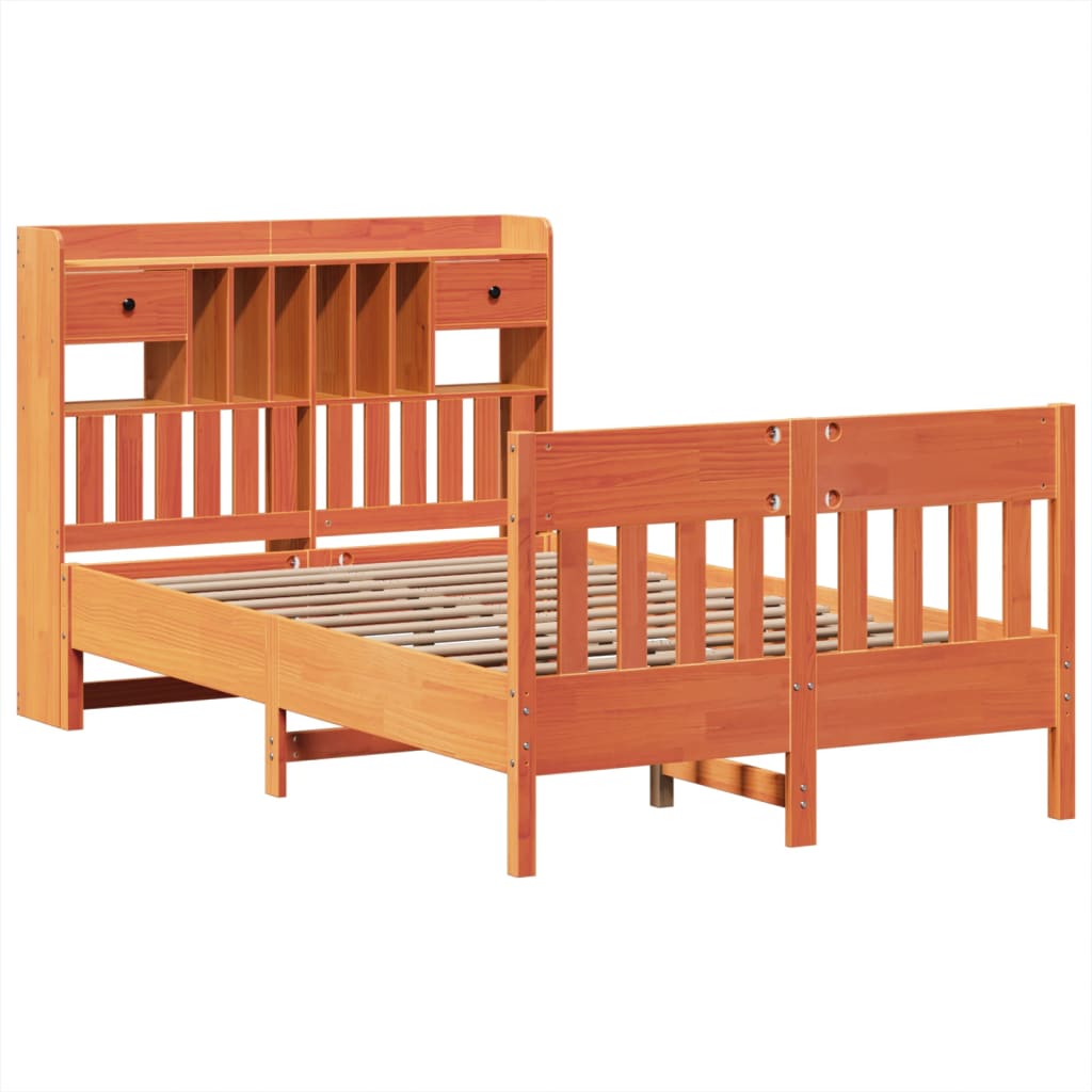 Bed Frame without Mattress Wax Brown 120x190 cm Solid Wood Pine