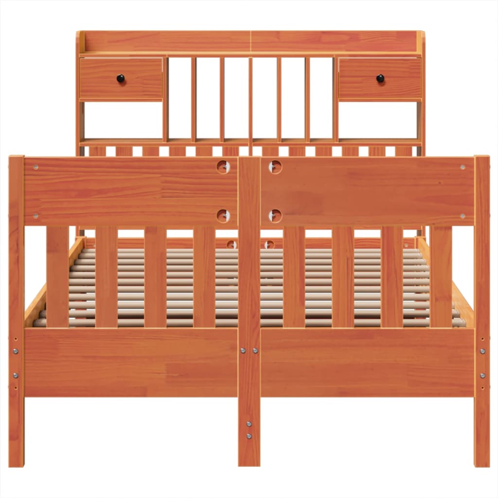 Bed Frame without Mattress Wax Brown 120x190 cm Solid Wood Pine