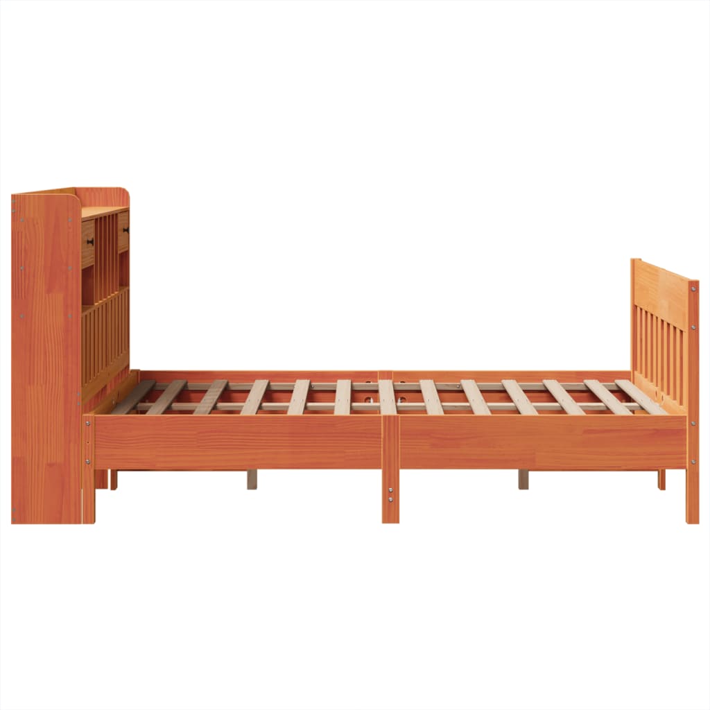 Bed Frame without Mattress Wax Brown 120x190 cm Solid Wood Pine