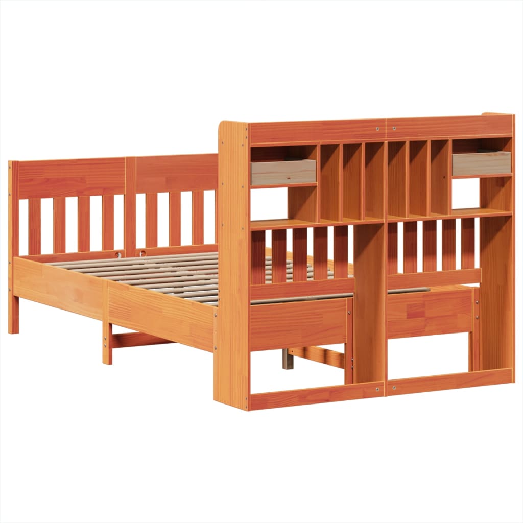 Bed Frame without Mattress Wax Brown 120x190 cm Solid Wood Pine