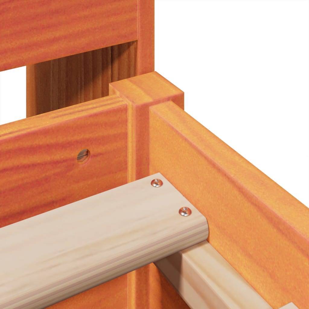 Bed Frame without Mattress Wax Brown 120x190 cm Solid Wood Pine