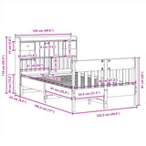 Bed Frame without Mattress Wax Brown 120x190 cm Solid Wood Pine