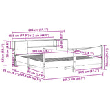 Bed Frame without Mattress Wax Brown 200x200 cm Solid Wood Pine