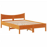 Bed Frame without Mattress Wax Brown 120x190 cm Small Double Solid Wood Pine
