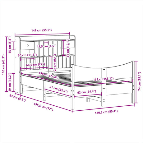 Bed Frame Without Mattress Double Solid Wood Pine