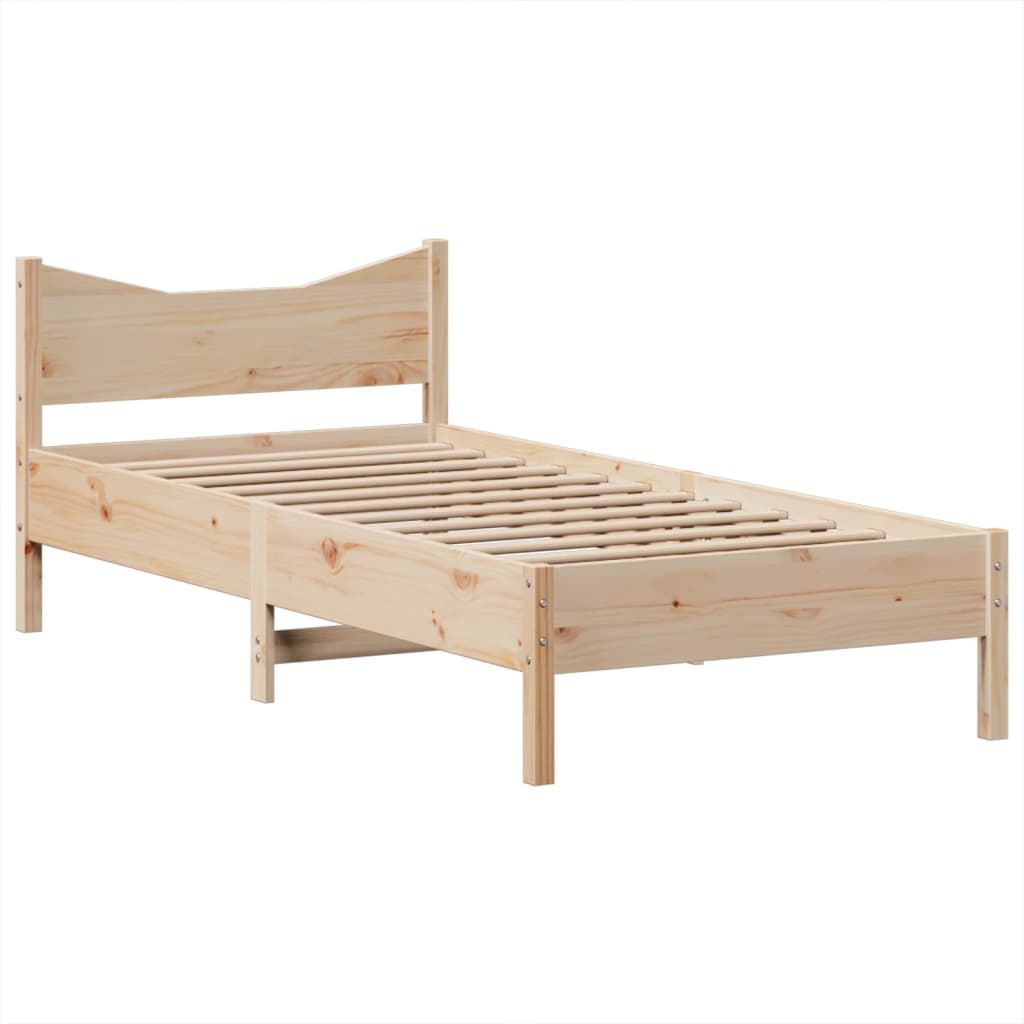 Bed Frame without Mattress 75x190 cm Small Single Solid Wood Pine