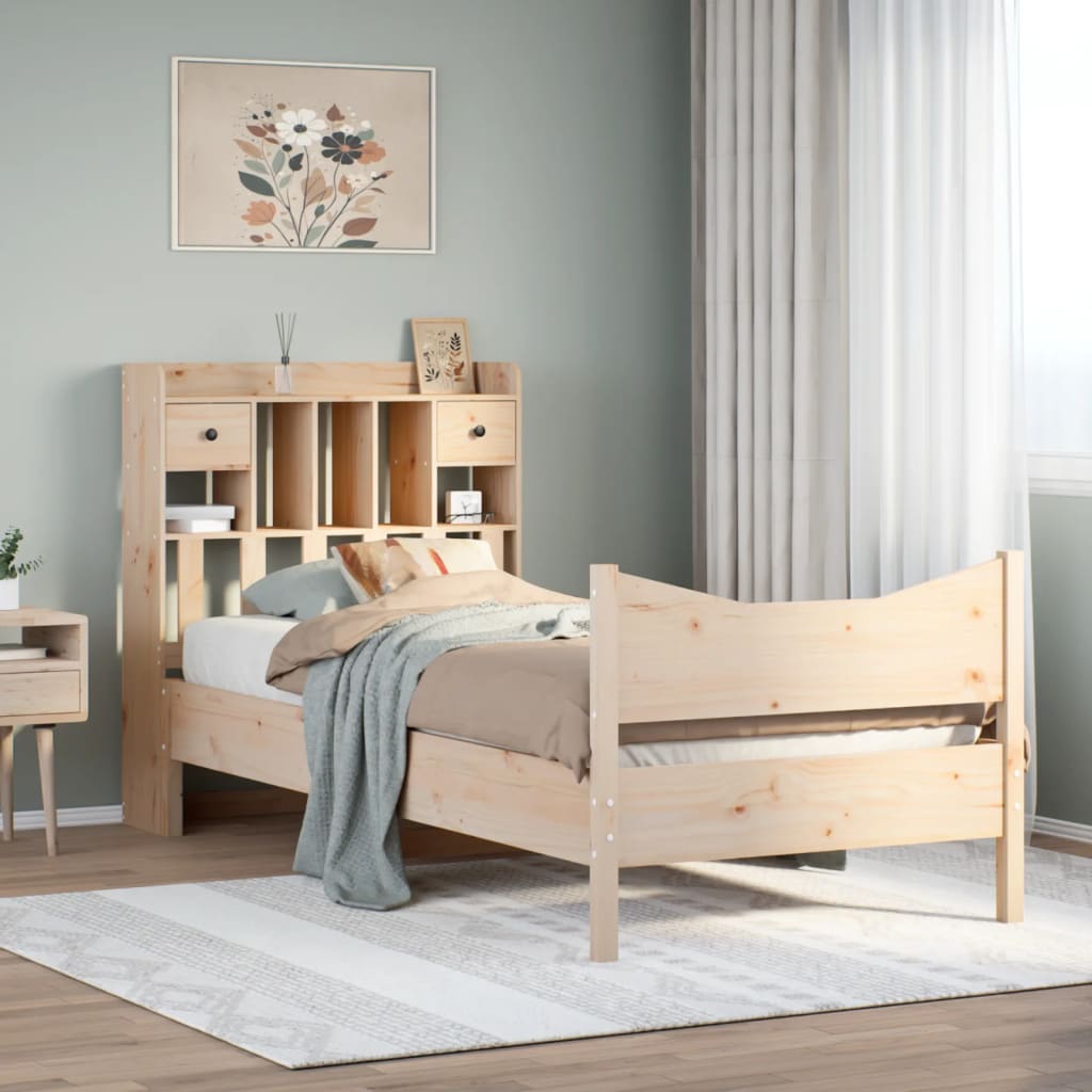Bed Frame without Mattress 75x190 cm Small Single Solid Wood Pine