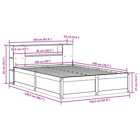 Bed Frame Without Mattress King Size Solid Wood Pine