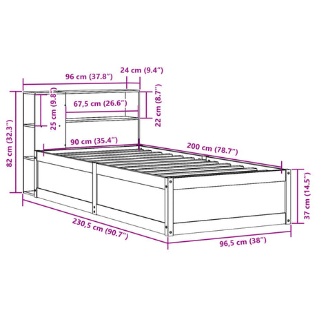 Bed Frame Without Mattress Solid Wood Pine