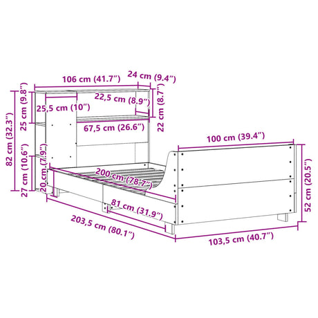 Bed Frame Without Mattress Solid Wood Pine