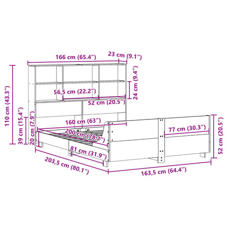 Bed Frame Without Mattress Solid Wood Pine