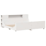 Bed Frame without Mattress White 200x200 cm Solid Wood Pine