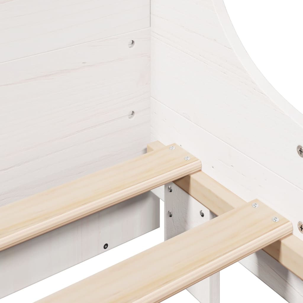 Bed Frame without Mattress White 200x200 cm Solid Wood Pine
