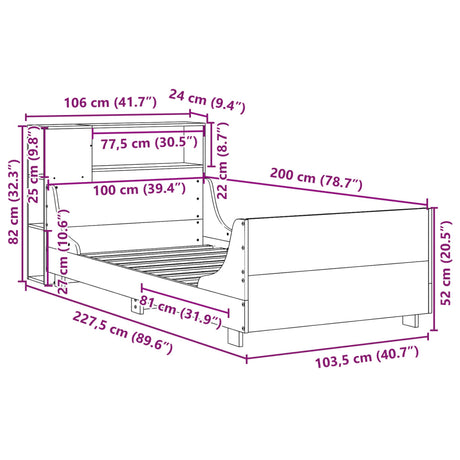 Bed Frame Without Mattress Solid Wood Pine