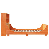 Bookcase Bed without Mattress Wax Brown 150x200 cm King Size Solid Wood