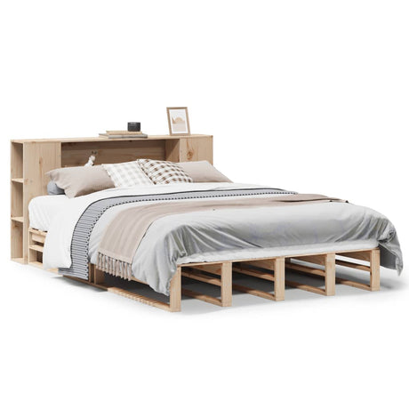 Bookcase Bed Without Mattress King Size Solid Wood