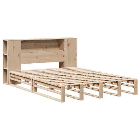 Bookcase Bed Without Mattress King Size Solid Wood