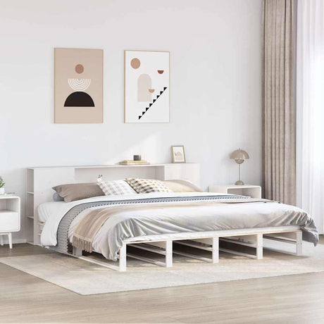 Bookcase Bed Without Mattress King Size Solid Wood