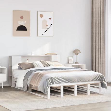 Bookcase Bed Without Mattress King Size Solid Wood